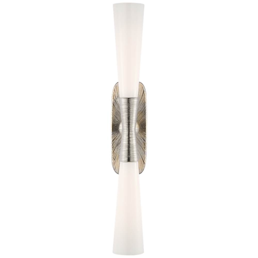 Visual Comfort Signature Collection Utopia 32'' Double Bath Sconce in Polished Nickel with White Glass