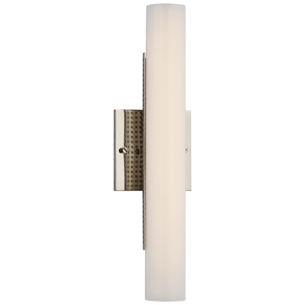 Visual Comfort Signature Collection Precision 15'' Bath Light in Polished Nickel with White Glass