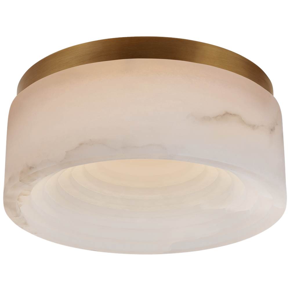 Visual Comfort Signature Collection Otto Small Flush Mount in Antique-Burnished Brass with Alabaster