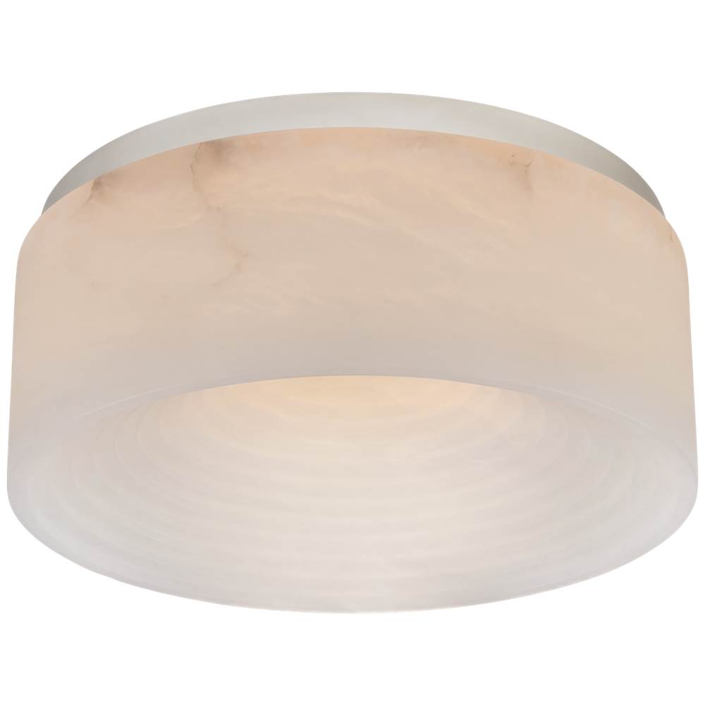 Visual Comfort Signature Collection Otto Medium Flush Mount in Polished Nickel with Alabaster