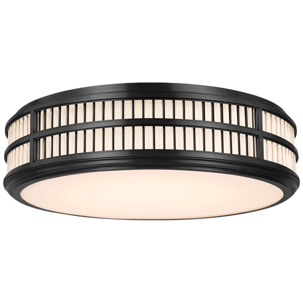 Visual Comfort Signature Collection Perren 24'' Flush Mount in Bronze and Glass Rods