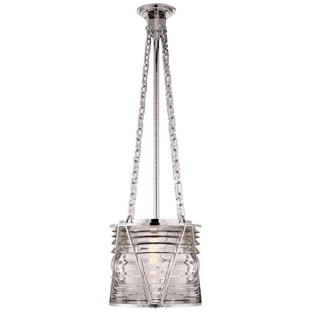 Visual Comfort Signature Collection Chatham Small Lantern in Polished Nickel with Clear Glass