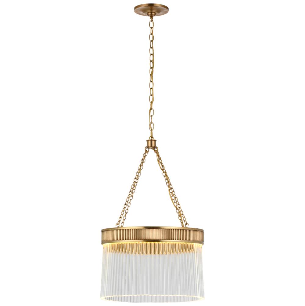 Visual Comfort Signature Collection Menil Medium Chandelier in Soft Brass with Crystal Rods