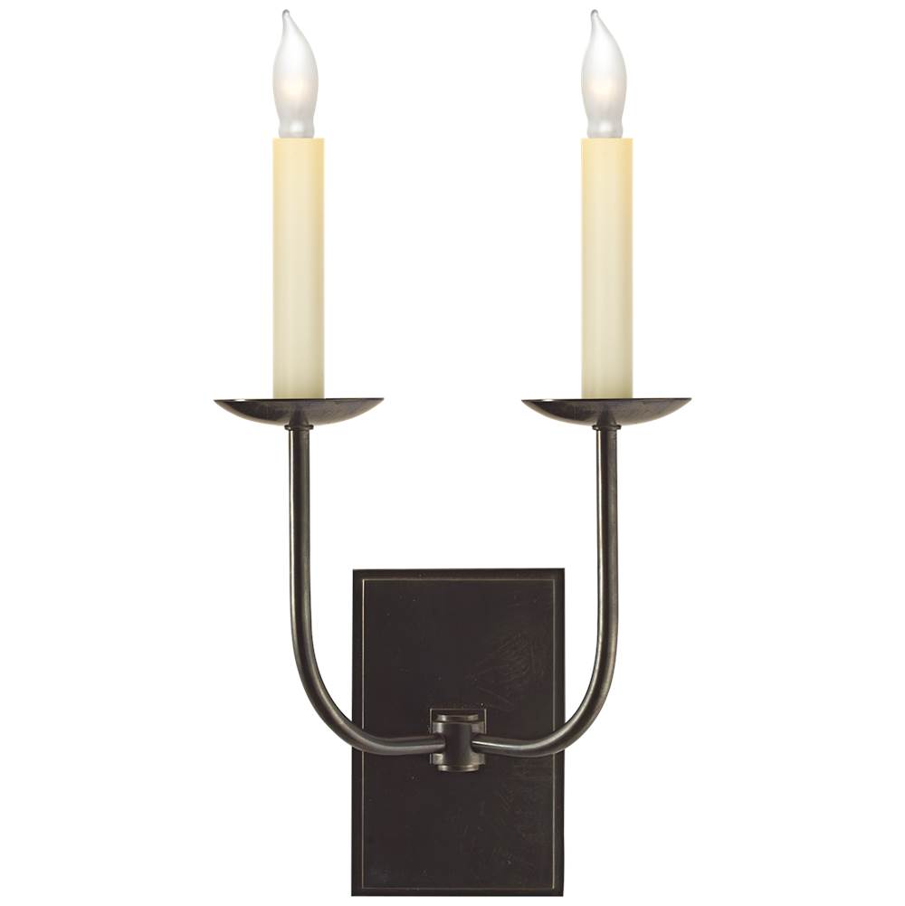 Visual Comfort Signature Collection TT Double Sconce in Bronze