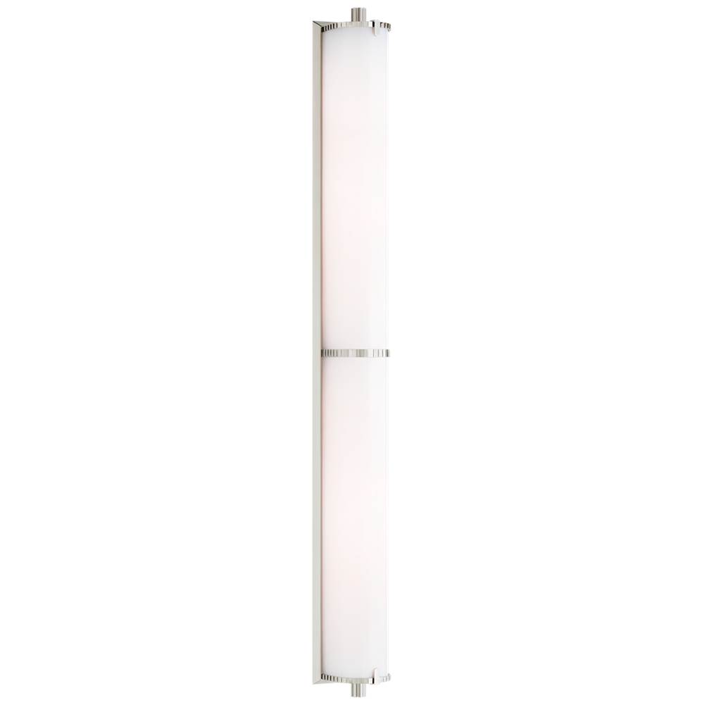 Visual Comfort Signature Collection Calliope Over The Mirror Bath Light in Polished Nickel with White Glass