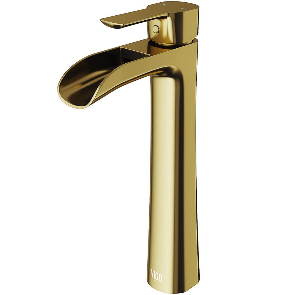 Vigo Niko Vessel Bathroom Faucet In Matte Brushed Gold