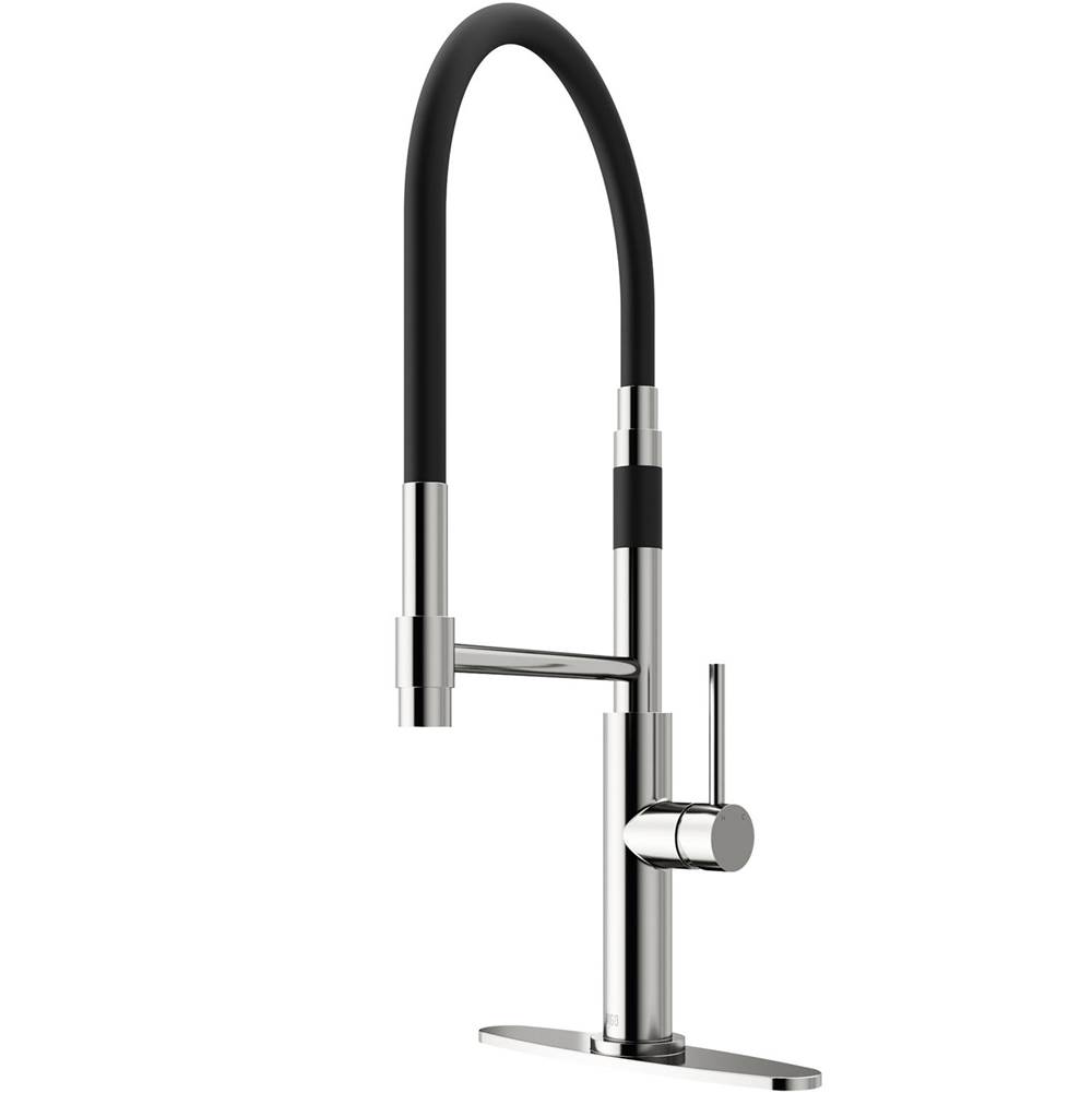 Vigo Norwood Magnetic Spray Kitchen Faucet With Deck Plate In Stainless Steel