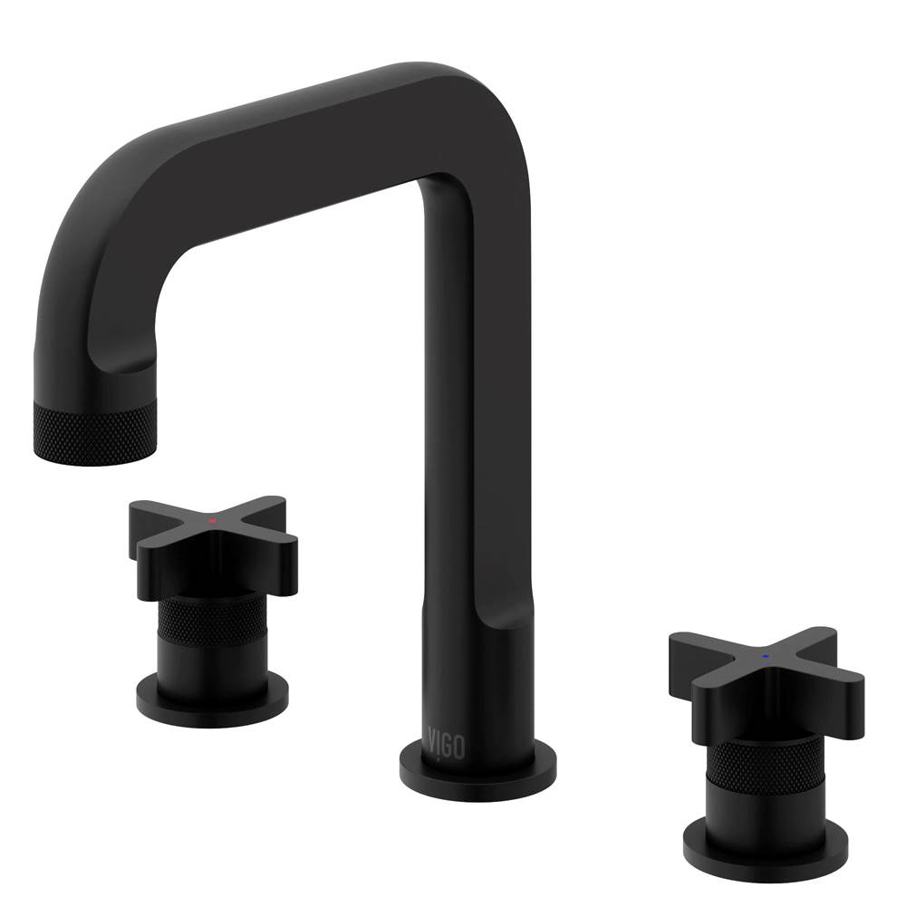 Vigo Wythe Two Handle Three-Hole Widespread Bathroom Faucet in Matte Black