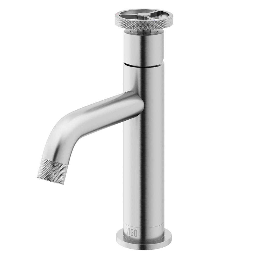 Vigo Cass Single Handle Single-Hole Bathroom Faucet in Brushed Nickel