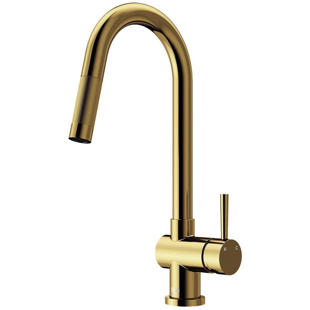 Vigo Gramercy Pull-Down Kitchen Faucet In Matte Brushed Gold