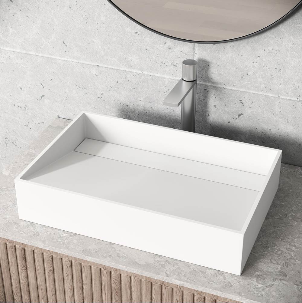 Vigo Starr Grand Rectangular Matte Stone Vessel Bathroom Sink