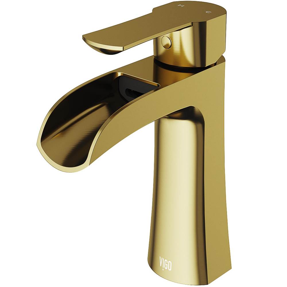 Vigo Paloma Single Hole Bathroom Faucet In Matte Brushed Gold