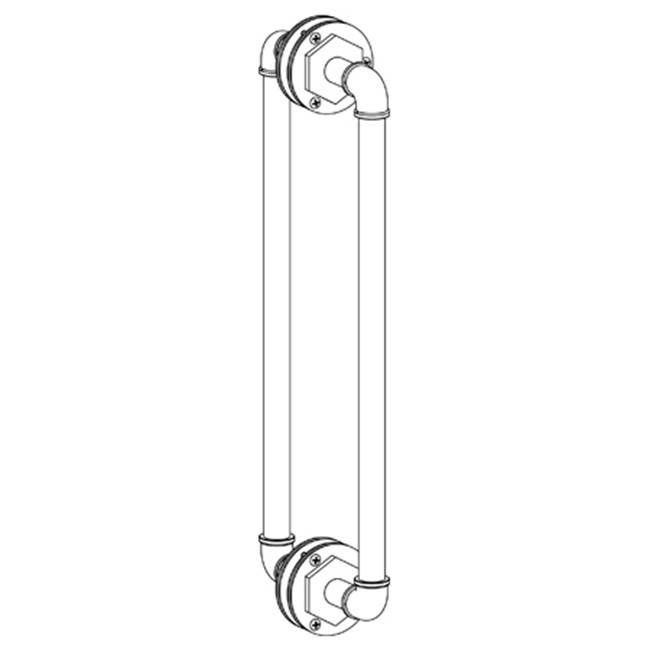 Watermark Elan Vital 12'' double shower door pull/ glass mount towel bar