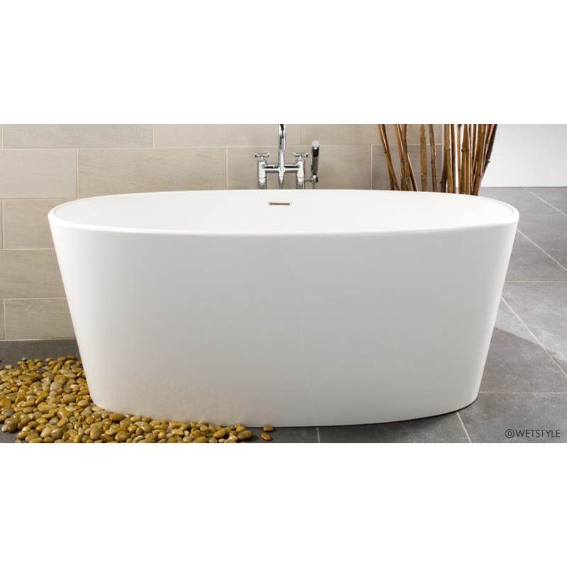 WETSTYLE Ove Bath 66.25 X 30 X 24.75 - Fs - Built In Pc O/F & Drain - White Matte