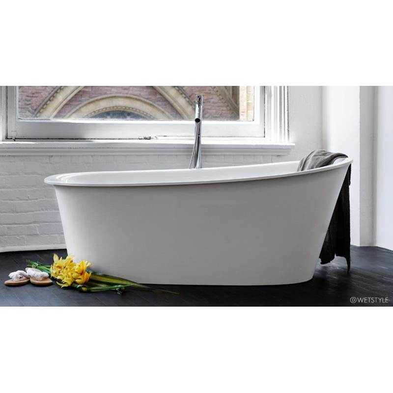 WETSTYLE Tulip Bath 64 X 34 X 25 - Fs  - Built In Sb O/F & Drain - Copper Conn - White Dual