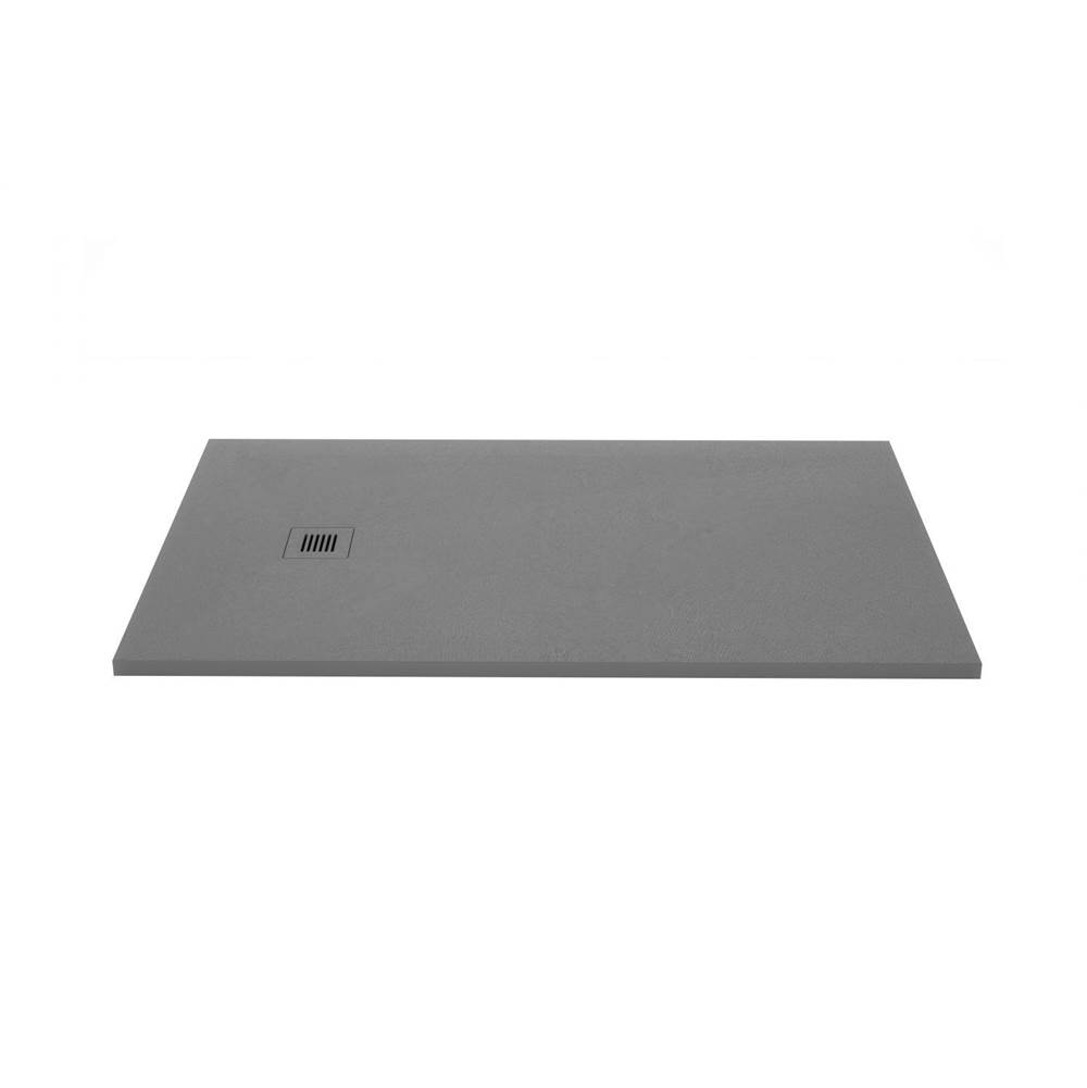 WETSTYLE Shower Base - Feel - 60 X 36 - End Drain - Grey Concrete - 2 Cuts
