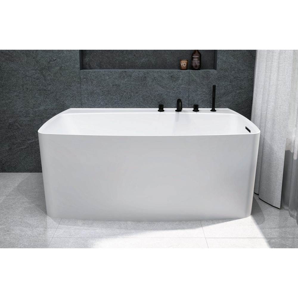 WETSTYLE Lab Bath - 59.5 X 31.5 X 24 - Fs - Built In Nt O/F & Mb Drain - White True High Gloss