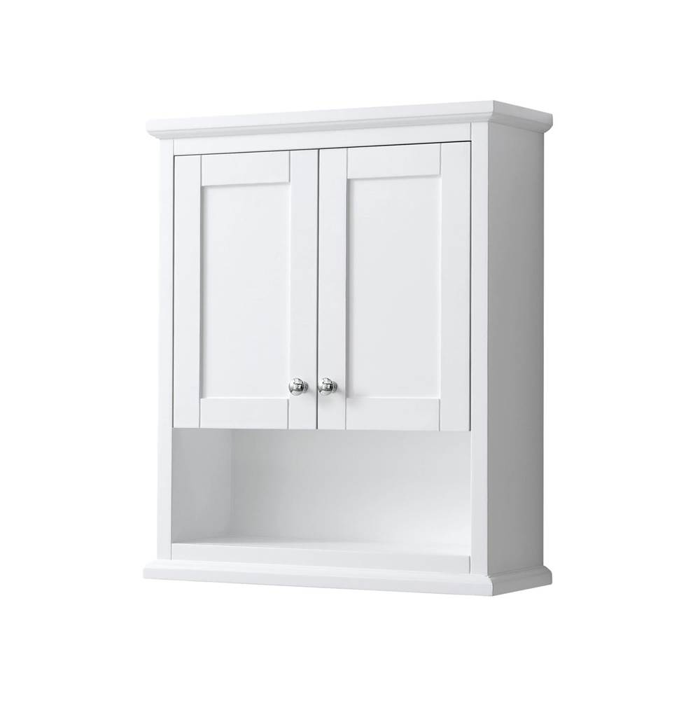 Wyndham Collection Avery Wall-Mounted Bathroom Storage Cabinet in White