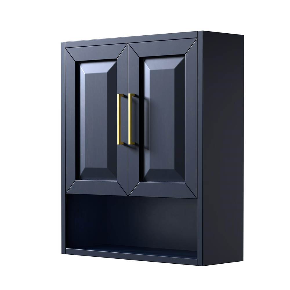 Wyndham Collection Daria Wall-Mounted Storage Cabinet in Dark Blue