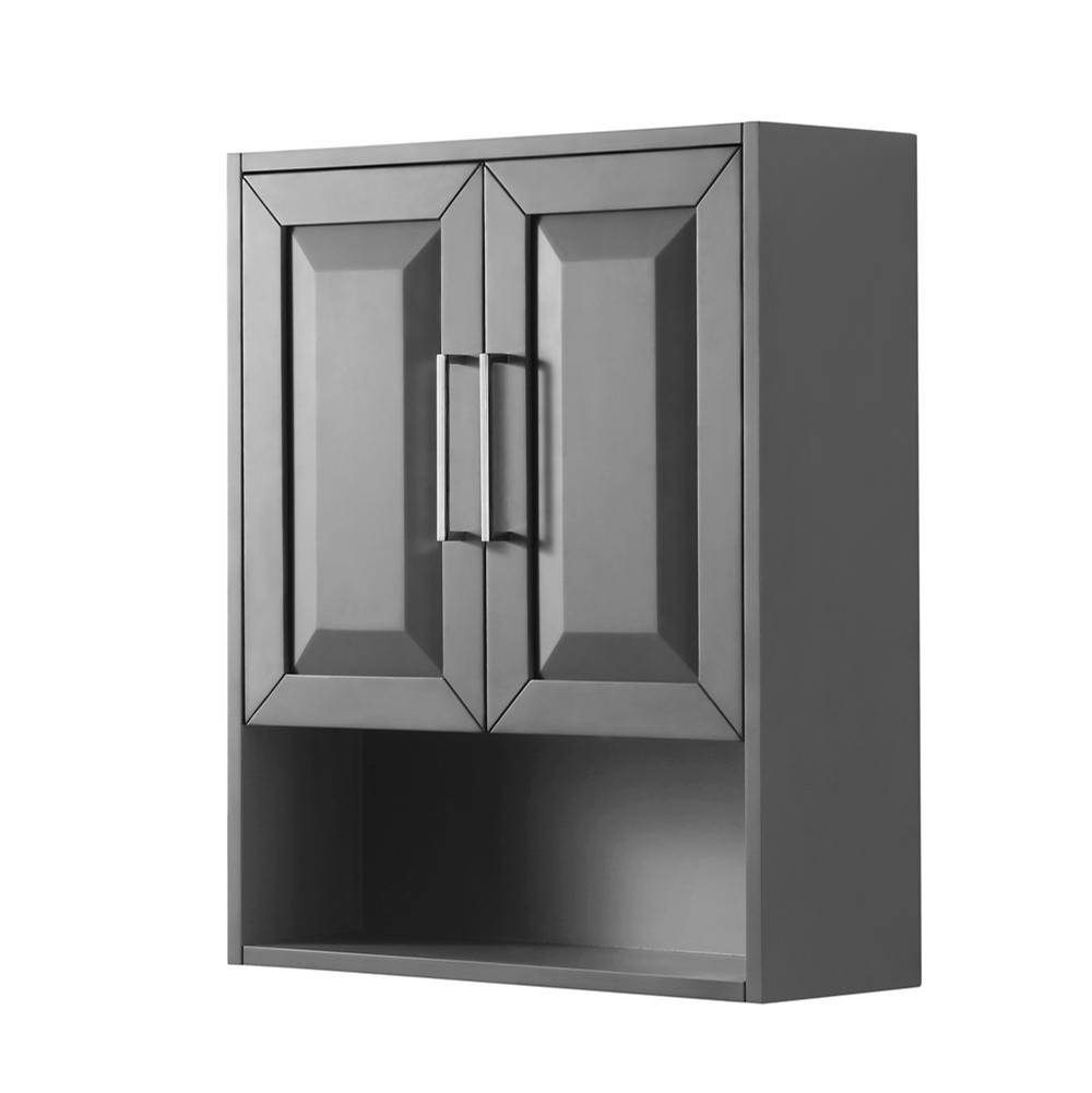 Wyndham Collection Daria Wall-Mounted Storage Cabinet in Dark Gray