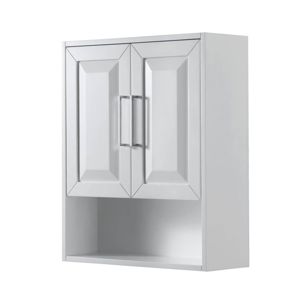 Wyndham Collection Daria Wall-Mounted Storage Cabinet in White