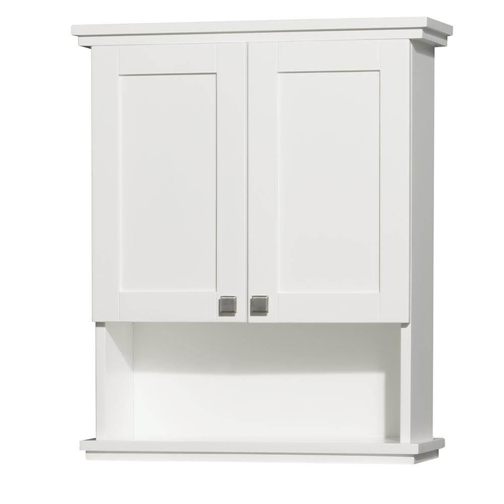 Wyndham Collection Acclaim Solid Oak Bathroom Wall-Mounted Storage Cabinet in White
