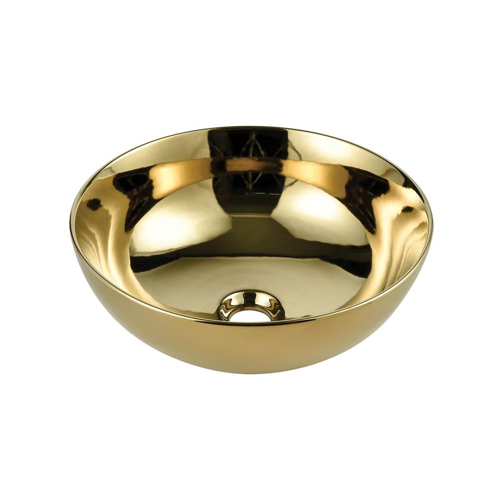Ryvyr Vitreous China Round Vessel Sink - Polished Gold